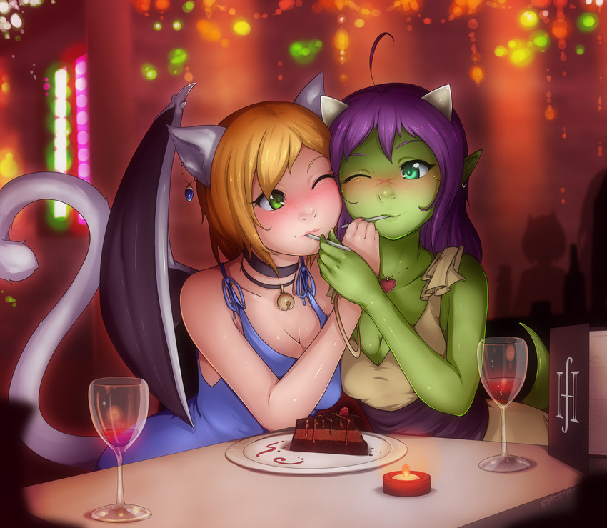 nalica and sapphicneko (original and 1 more) drawn by animeflux