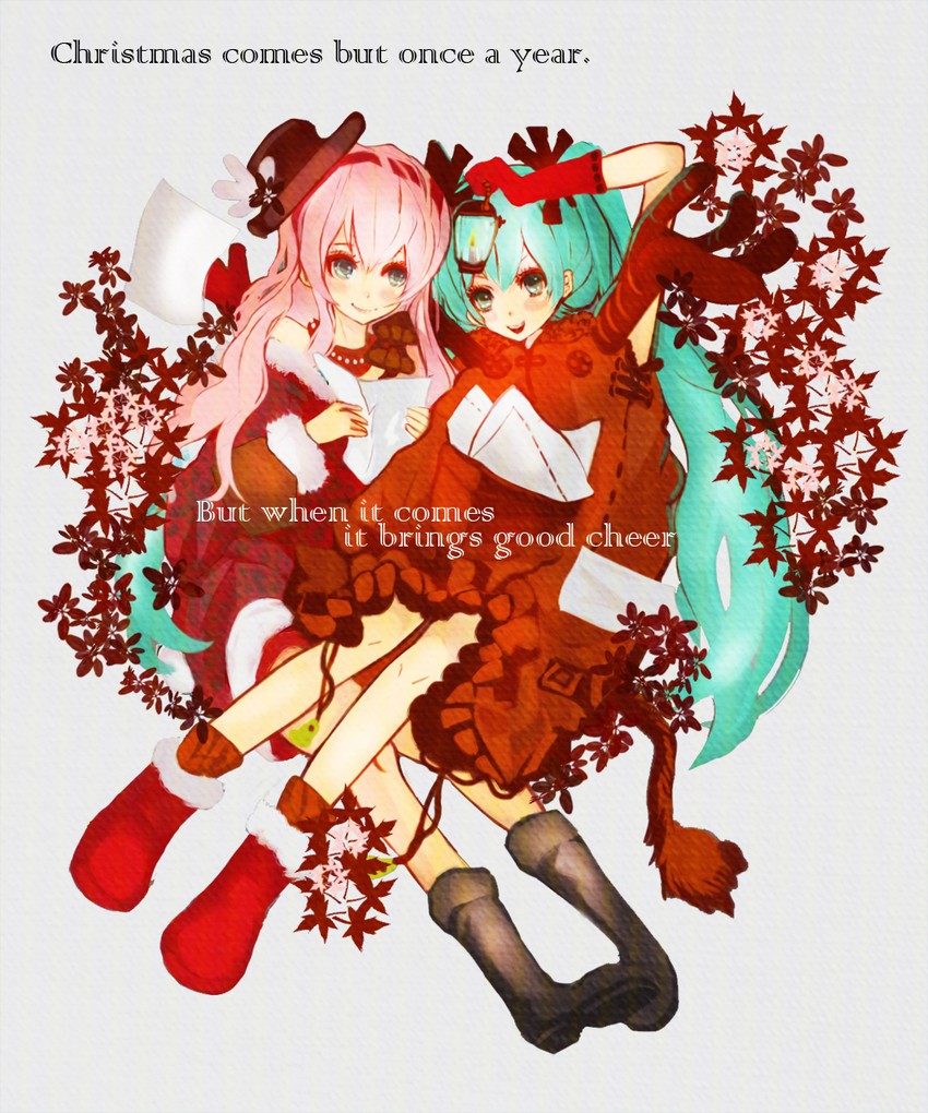hatsune miku and megurine luka (vocaloid) drawn by uni_(nacchan)