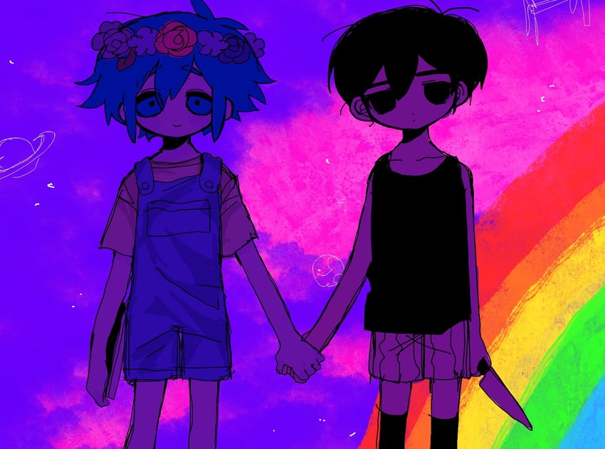 omori and basil (omori) drawn by kobanzame_omo