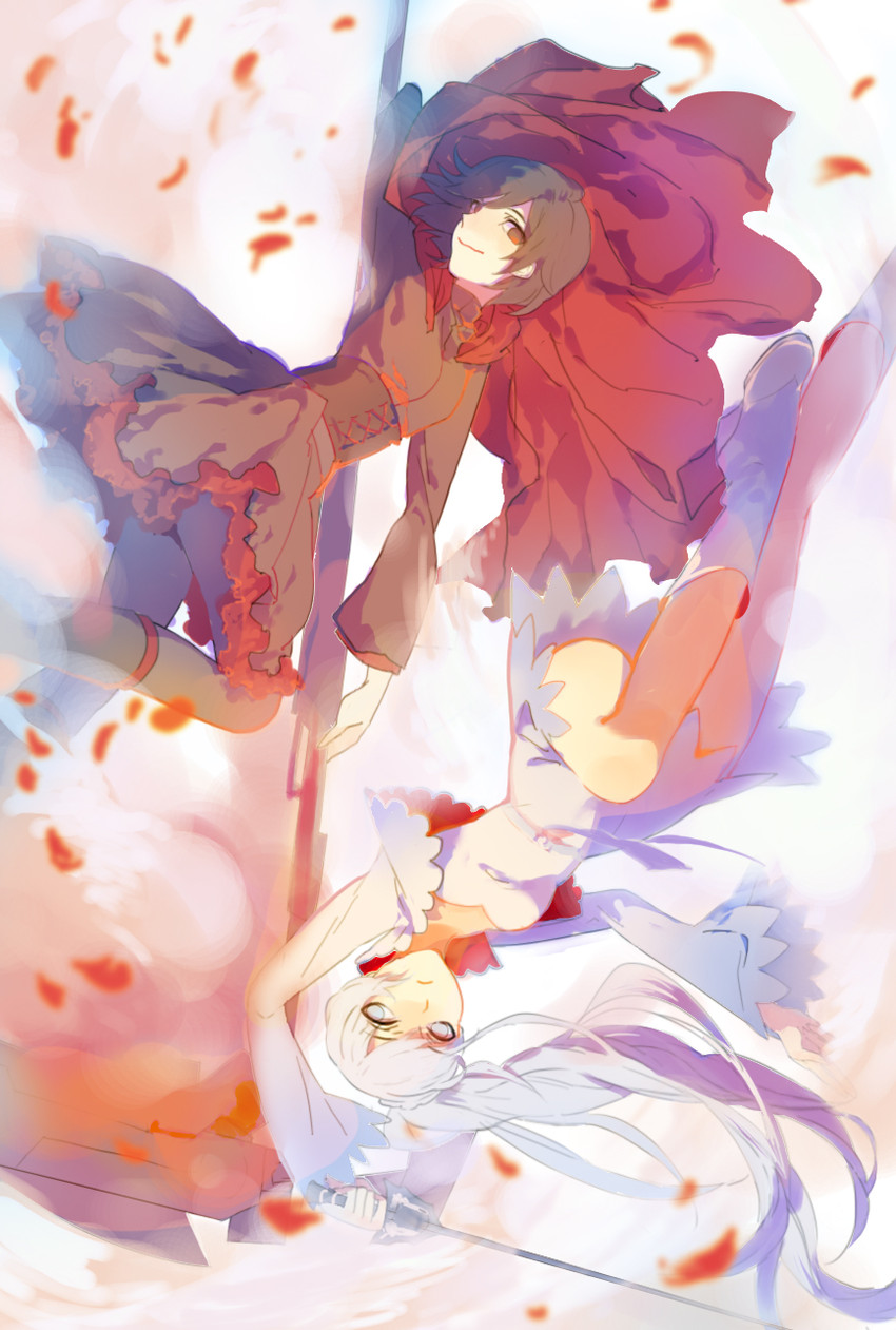 ruby rose and weiss schnee (rwby) drawn by muyi_(muyi2022)