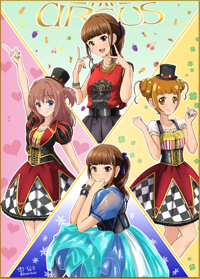 yotsuba alice, fuchigami mai, and ryuuou sarasa (precure and 3 more) drawn by diesel-turbo