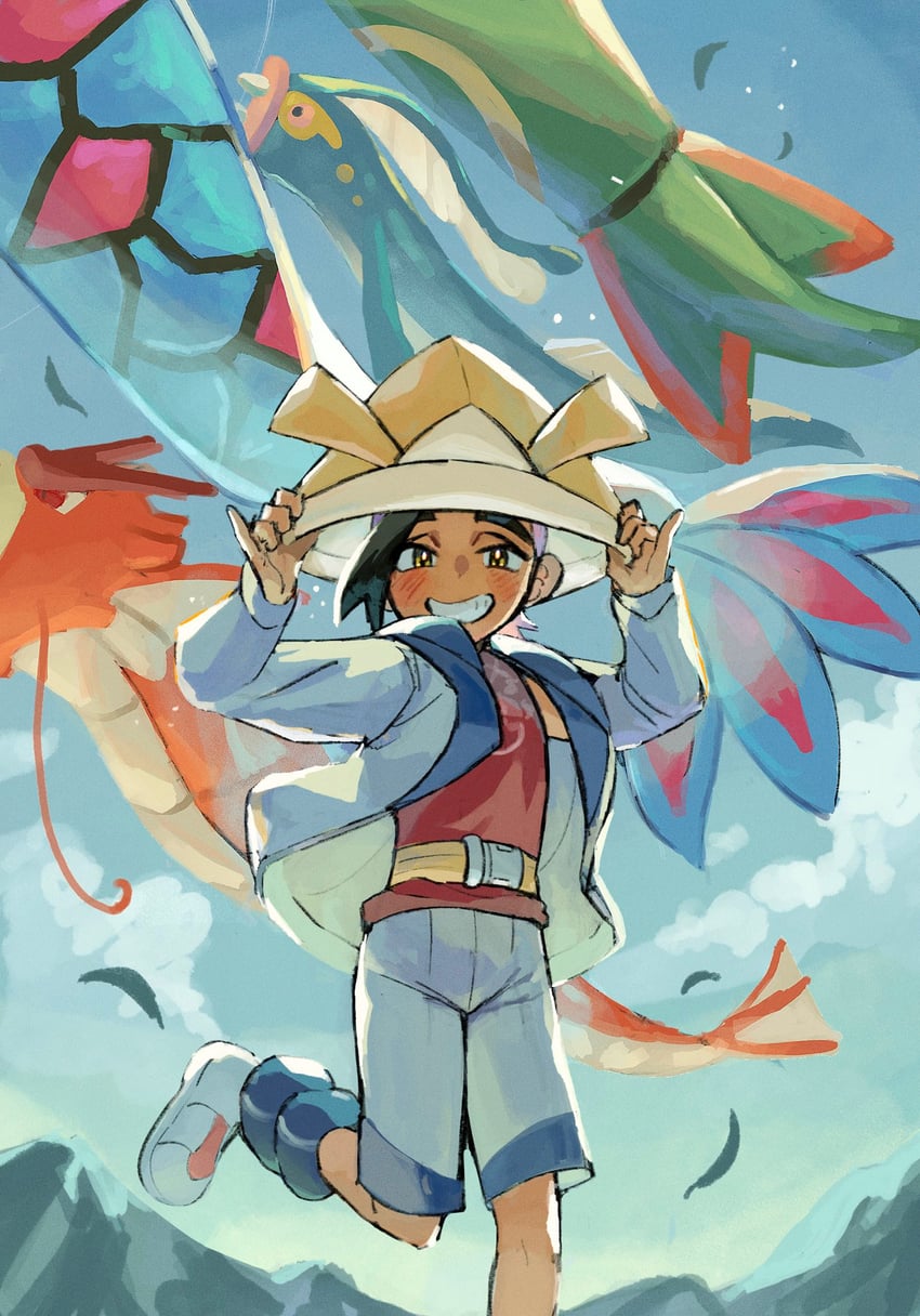 kieran, milotic, rayquaza, gyarados, and eelektross (pokemon and 1 more) drawn by matsuda_(0yx38755230263c)