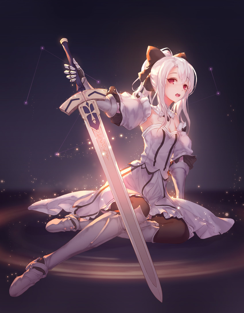 artoria pendragon, illyasviel von einzbern, and saber lily (fate and 1 more) drawn by godoju