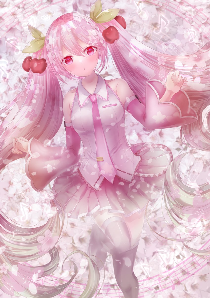 hatsune miku and sakura miku (vocaloid) drawn by naruse_hizuki