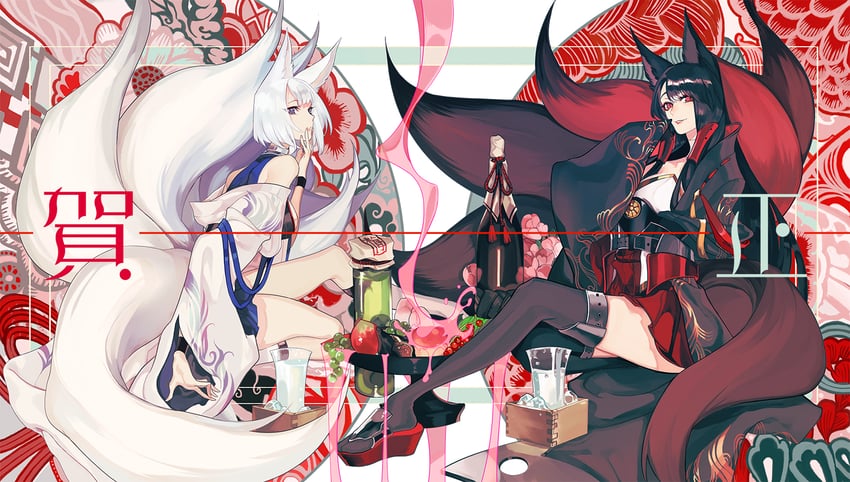 kaga and akagi (azur lane) drawn by kaifei_(kaifei_29)