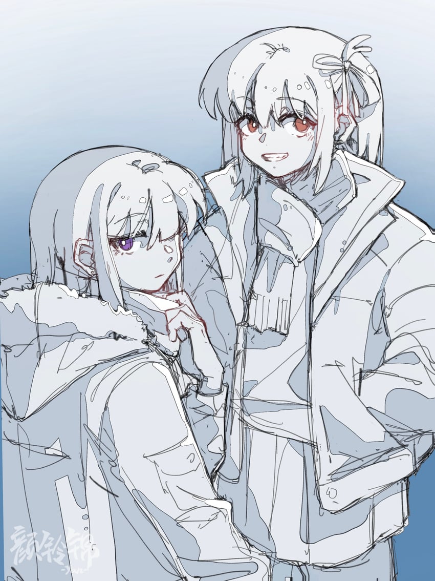 nishikigi chisato and inoue takina (lycoris recoil) drawn by yanlingjinshilihuahua