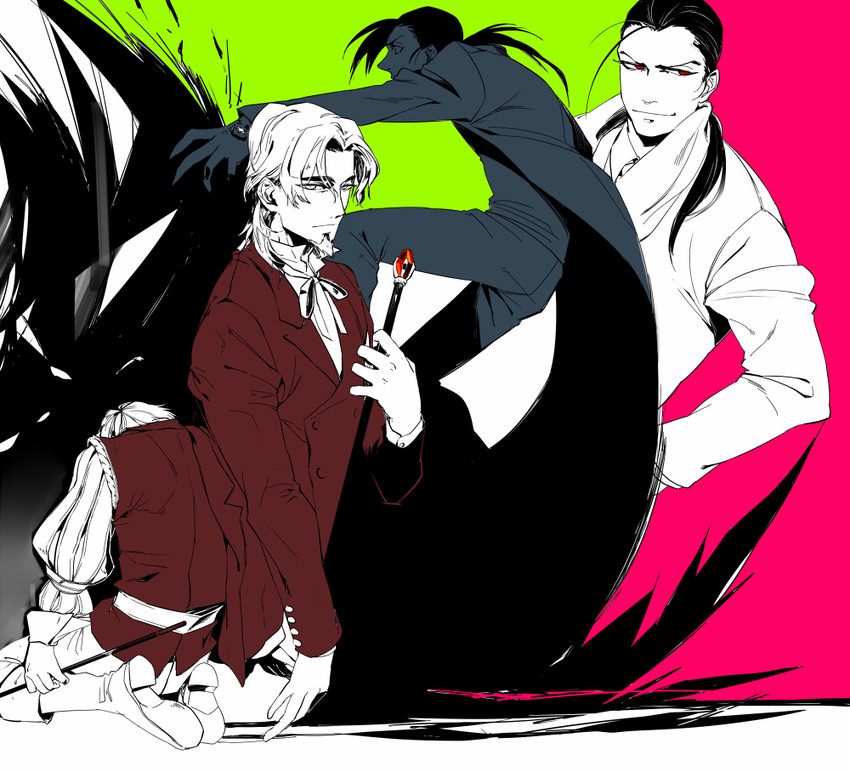 tohsaka tokiomi, ling yao, greed, and solf j. kimblee (fate and 3 more) drawn by plm233