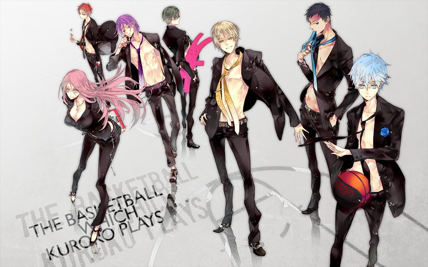 kuroko tetsuya, aomine daiki, kise ryouta, akashi seijuurou, midorima shintarou, and 2 more (kuroko no basuke) drawn by uzausa