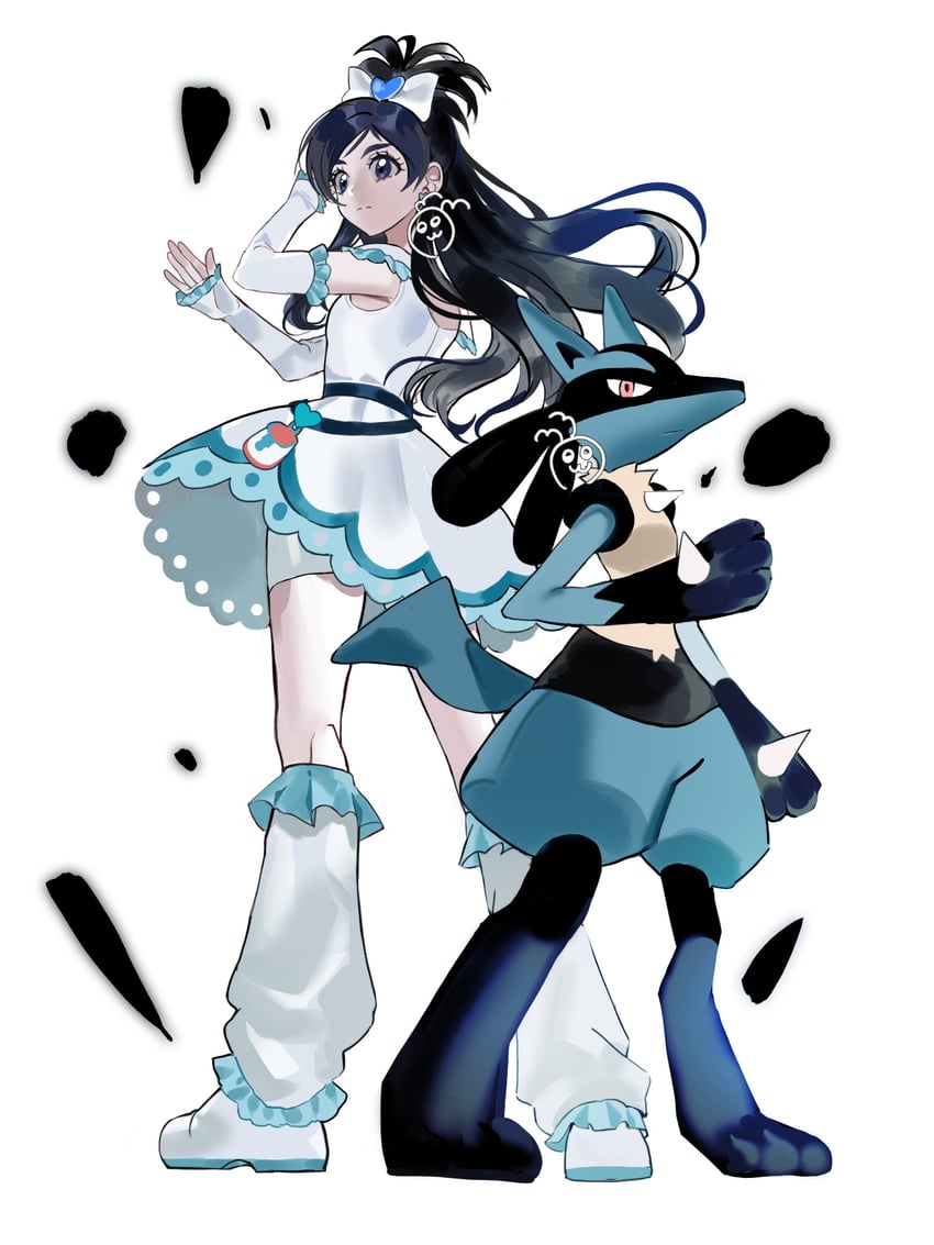 lucario, yukishiro honoka, and cure white (pokemon and 2 more) drawn by nani_(s2_nani)