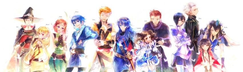 lucina, severa, nah, noire, cynthia, and 7 more (fire emblem and 1 more) drawn by kuzumosu