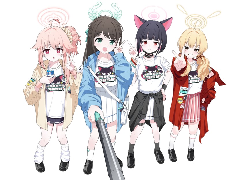 kazusa, natsu, airi, and yoshimi (blue archive) drawn by poorunii