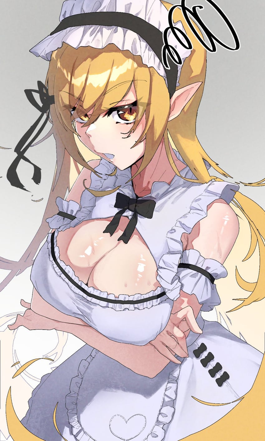oshino shinobu and kiss-shot acerola-orion heart-under-blade (monogatari) drawn by thomas_(aoakumasan)