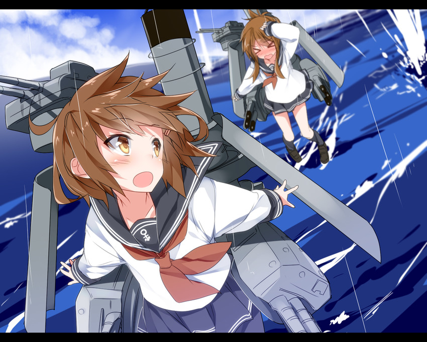 inazuma and ikazuchi (kantai collection) drawn by mtu_(orewamuzituda)