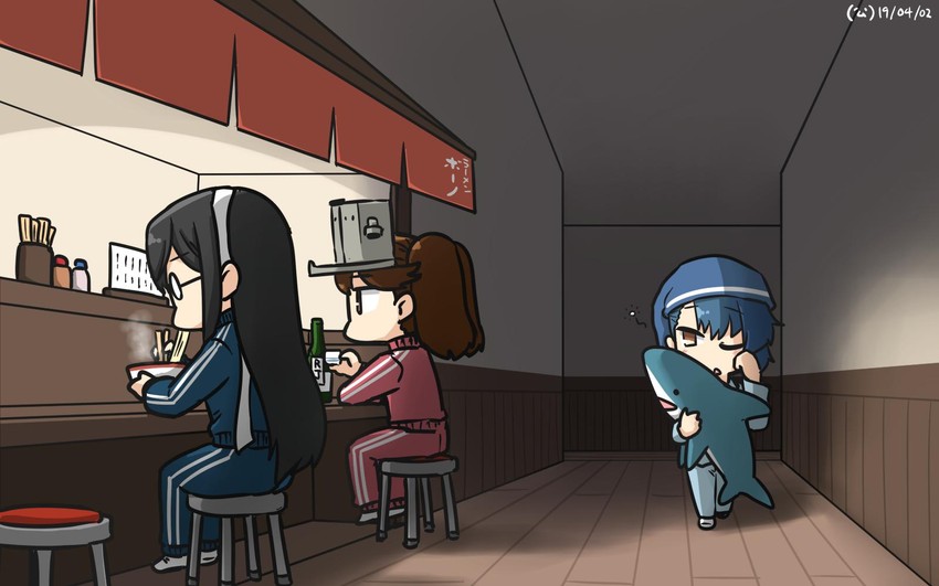ryuujou, ooyodo, and fukae (kantai collection) drawn by hamu_koutarou