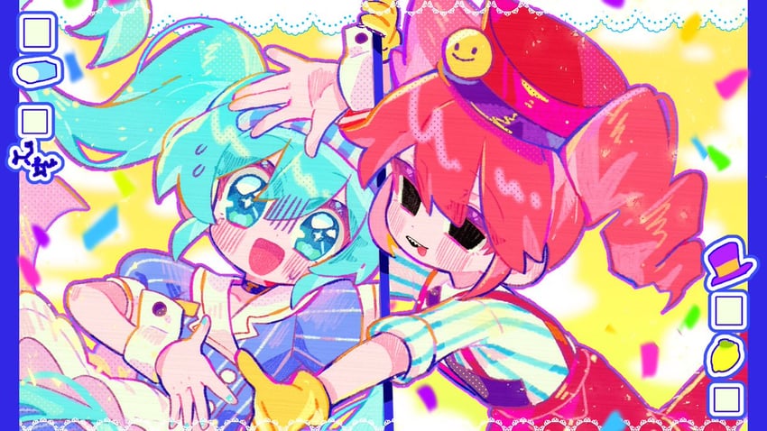 hatsune miku and kasane teto (vocaloid and 2 more) drawn by chou_ji_yun