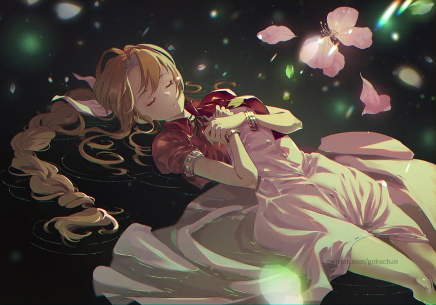 aerith gainsborough (final fantasy and 1 more) drawn by goku-chan