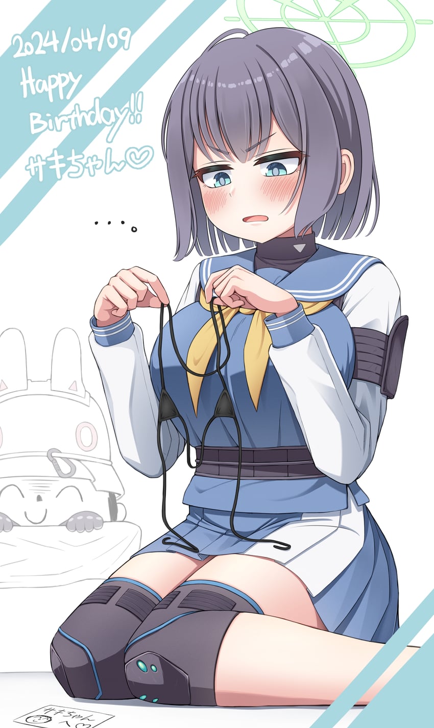 sensei, doodle sensei, and saki (blue archive) drawn by kotomari0