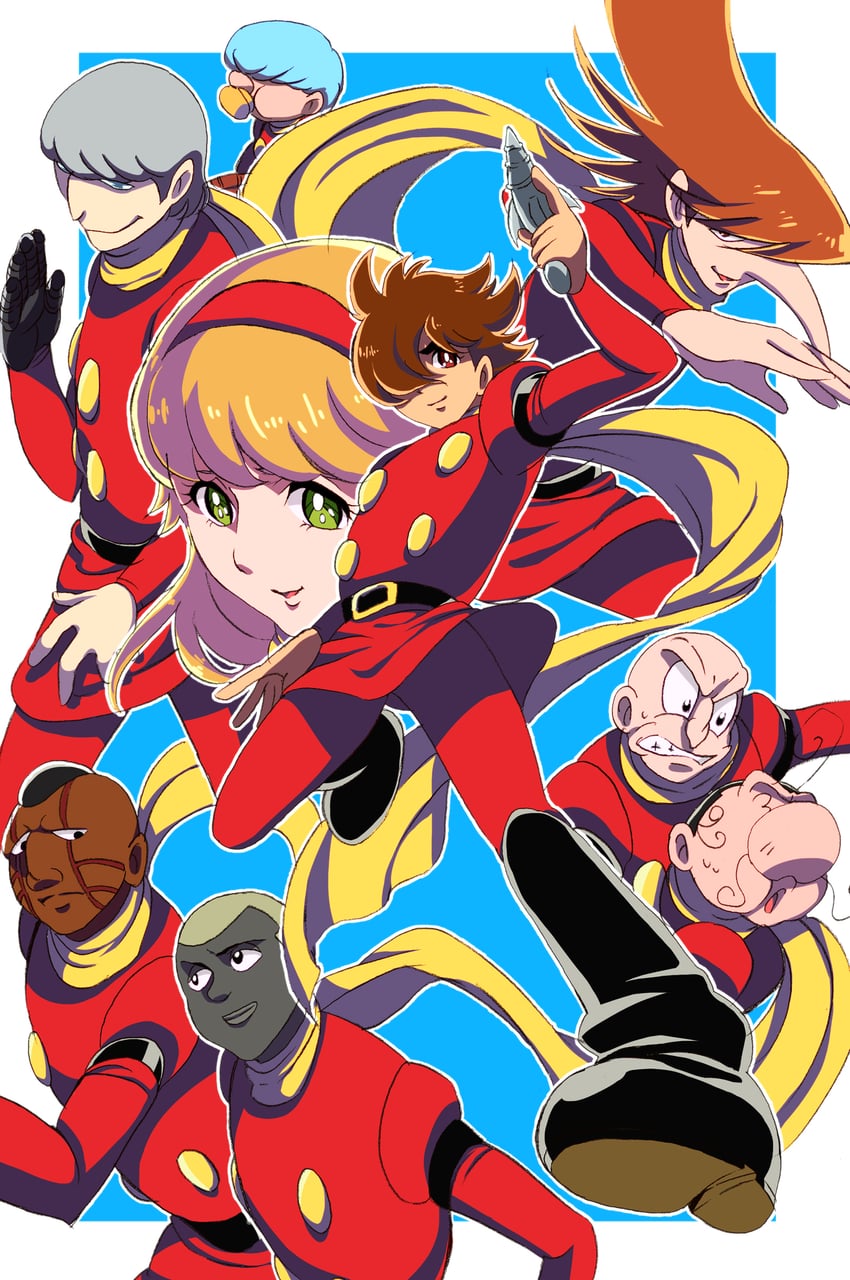 francoise arnoul, shimamura joe, jet link, albert heinrich, ivan whisky, and 4 more (cyborg 009) drawn by nittama
