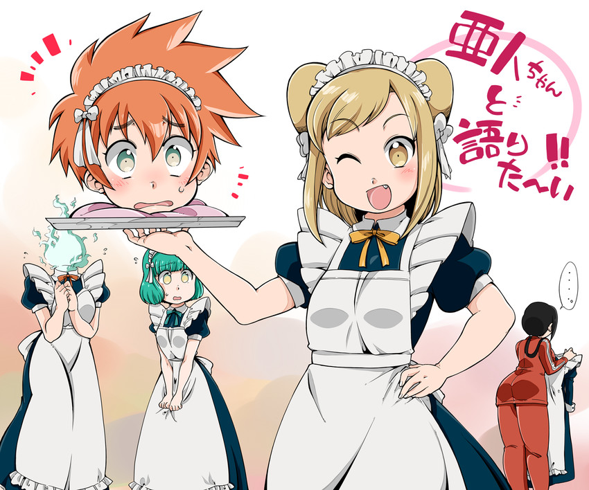 satou sakie, takanashi hikari, machi kyouko, and kusakabe yuki (demi-chan wa kataritai) drawn by suzusato_rinka