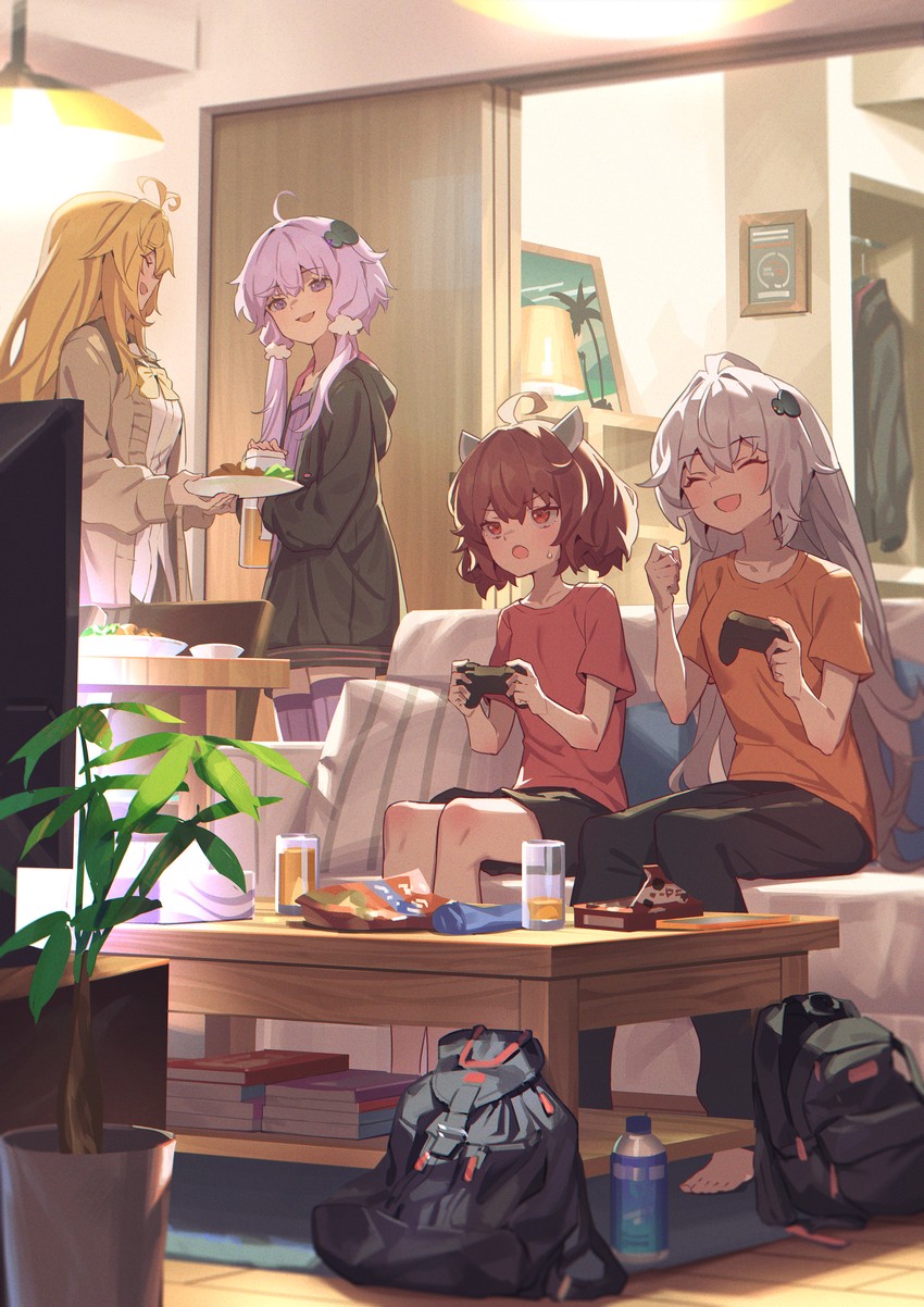 yuzuki yukari, kizuna akari, touhoku kiritan, and tsurumaki maki (vocaloid and 1 more) drawn by yamamomo_(plank)