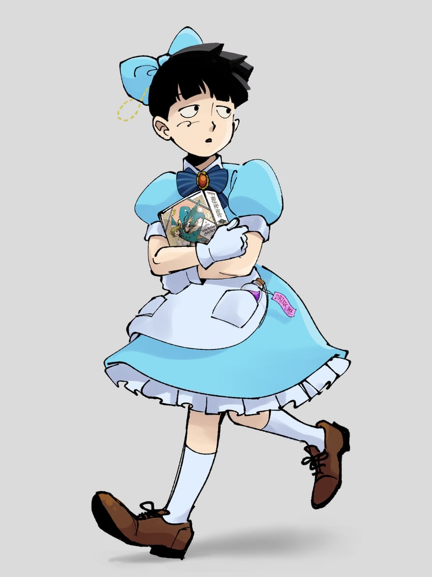 alice and kageyama shigeo (alice's adventures in wonderland and 2 more) drawn by kyokyeo