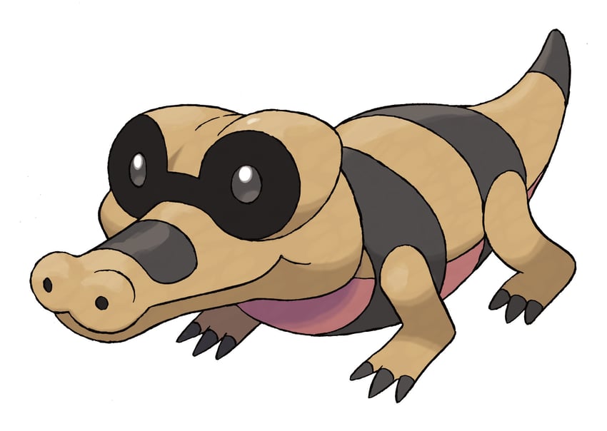 sandile (pokemon and 1 more) drawn by sugimori_ken