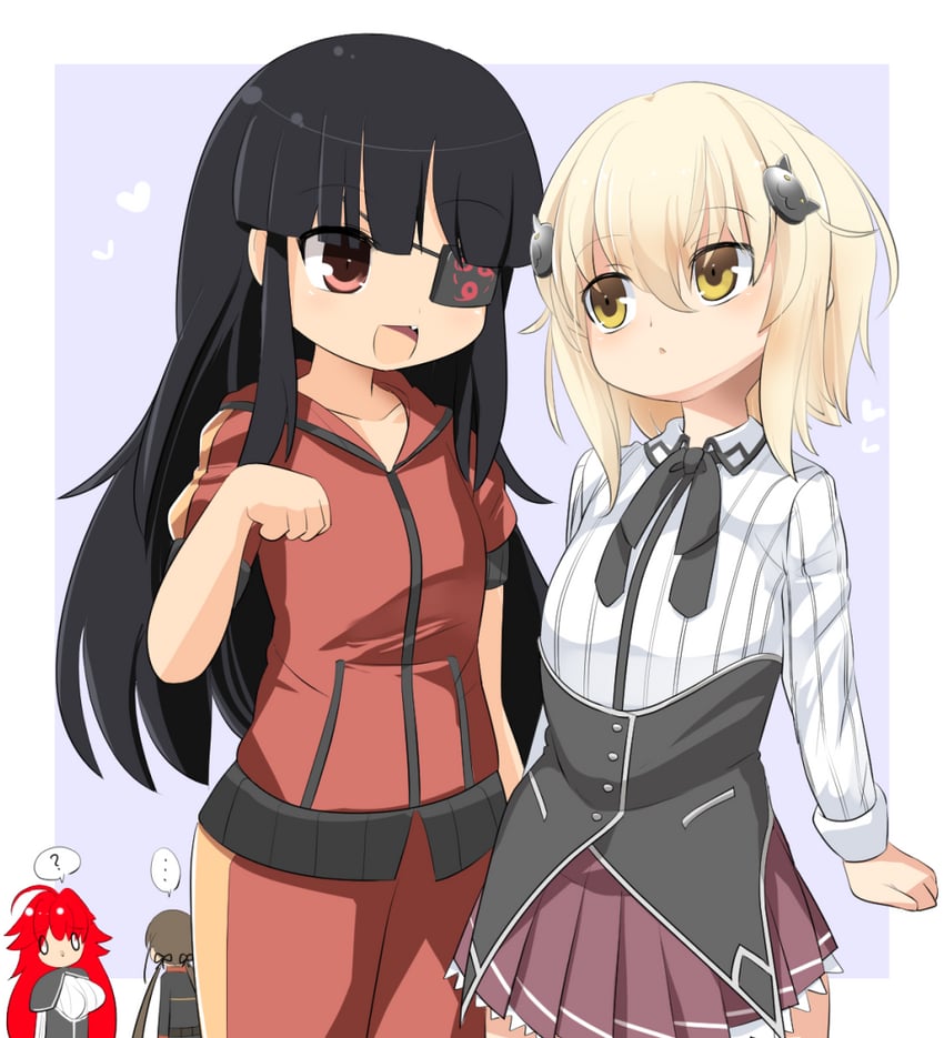 rias gremory, toujou koneko, ryoubi, and mirai (senran kagura and 2 more) drawn by lets0020