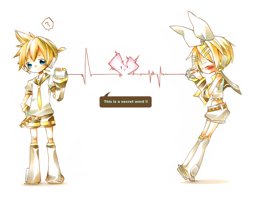 kagamine rin and kagamine len (vocaloid) drawn by akisame_kou