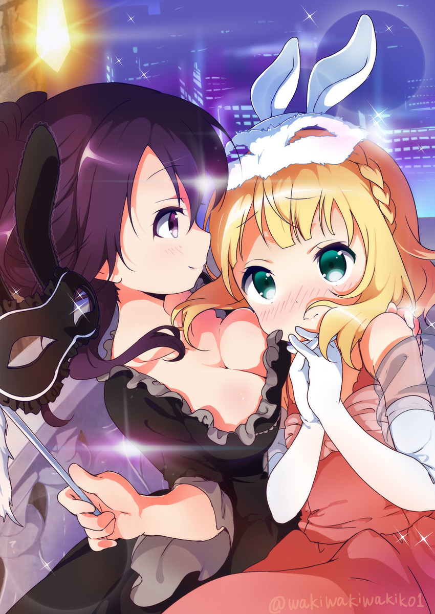 kirima syaro and tedeza rize (gochuumon wa usagi desu ka?) drawn by neki_(wakiko)