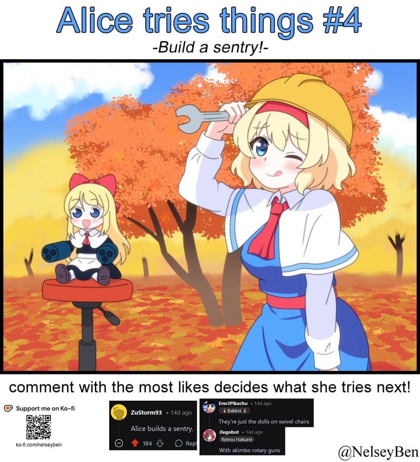 alice margatroid and shanghai doll (touhou) drawn by bnelsey