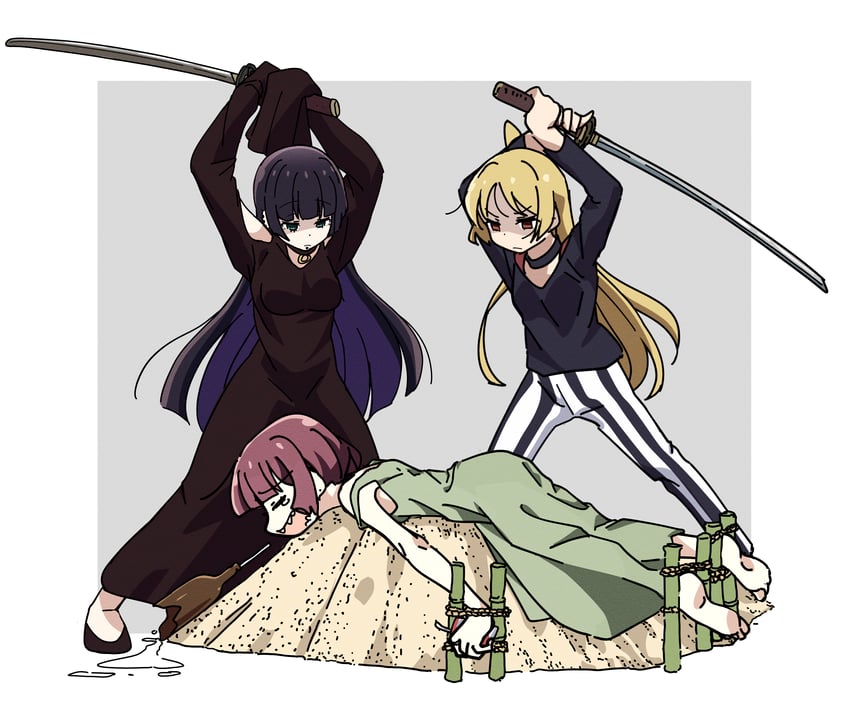 hiroi kikuri, ijichi seika, and pa-san (bocchi the rock!) drawn by goumonsha