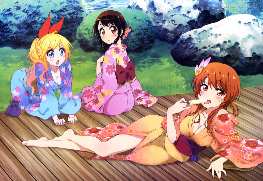 kirisaki chitoge, onodera kosaki, and tachibana marika (nisekoi and 1 more) drawn by yano_akane