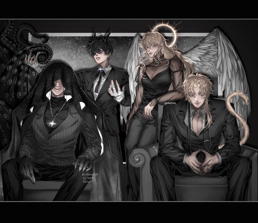 uriel, secretive plotter, sun wukong, and abyssal black flame dragon (omniscient reader's viewpoint) drawn by evie_(baoxiao)