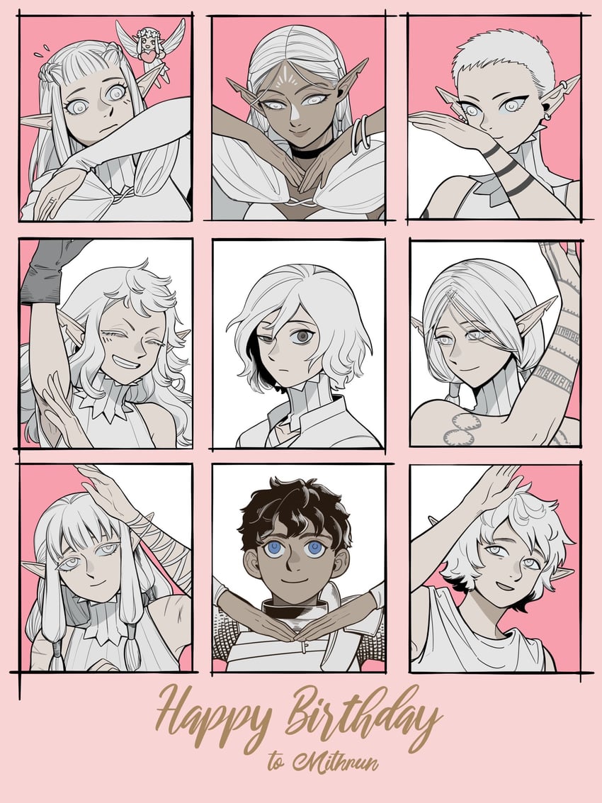 mithrun, kabru, fleki, lycion, cithis, and 5 more (dungeon meshi) drawn by tqcyanciel
