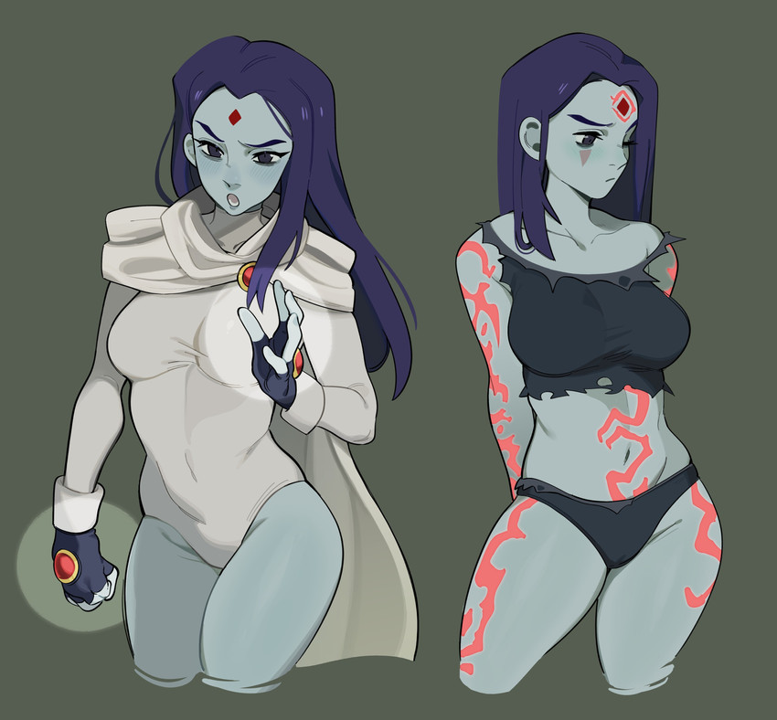 raven and white raven (dc comics and 1 more) drawn by porqueloin