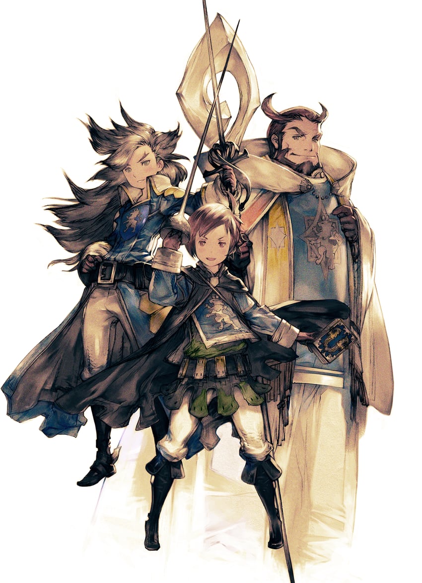 yew geneolgia, janne angard, and nikolai nikolanikov (bravely default and 1 more) drawn by yoshida_akihiko