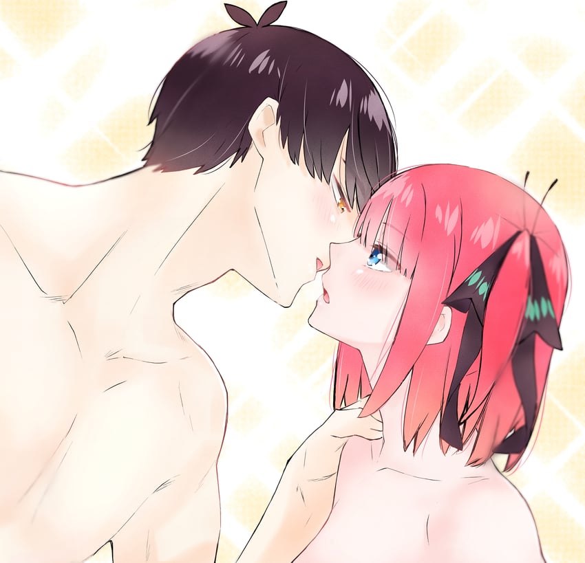nakano nino and uesugi fuutarou (go-toubun no hanayome) drawn by tsubomi_hanami