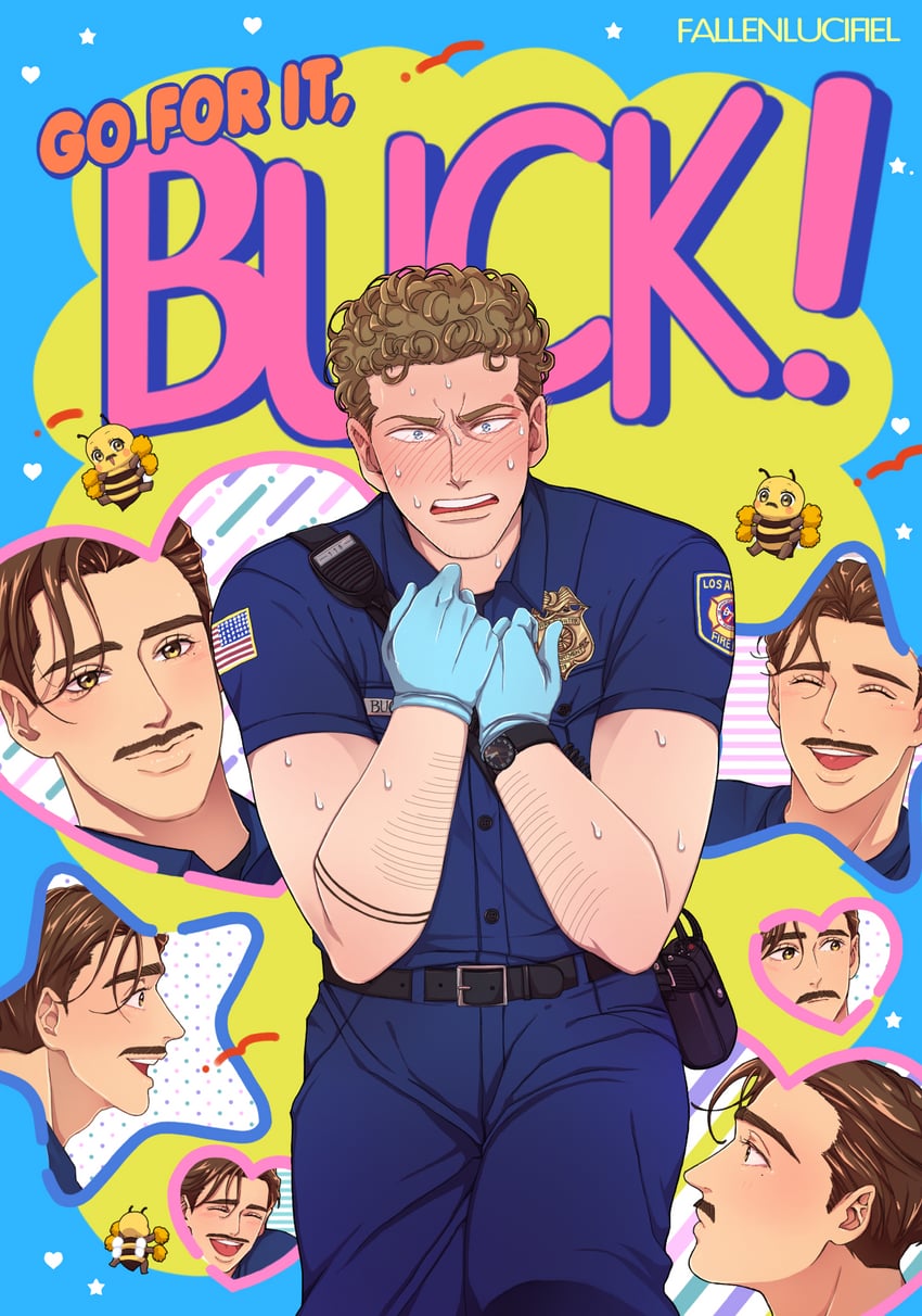 evan buckley and eddie diaz (ganbare! nakamura-kun!! and 1 more) drawn by fallen-lucifiel