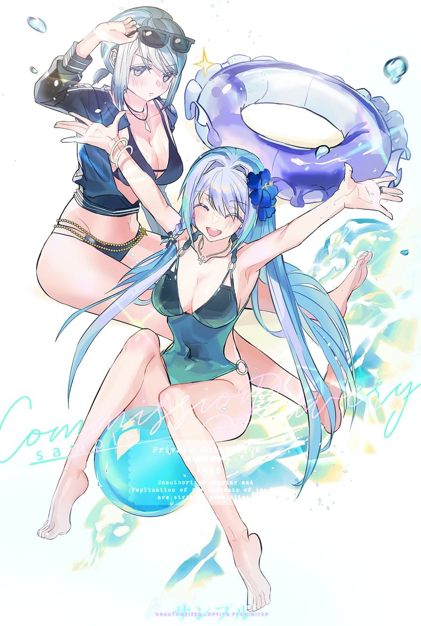 yakumo mitama and izumi kanagi (mahou shoujo madoka magica and 1 more) drawn by yichuan