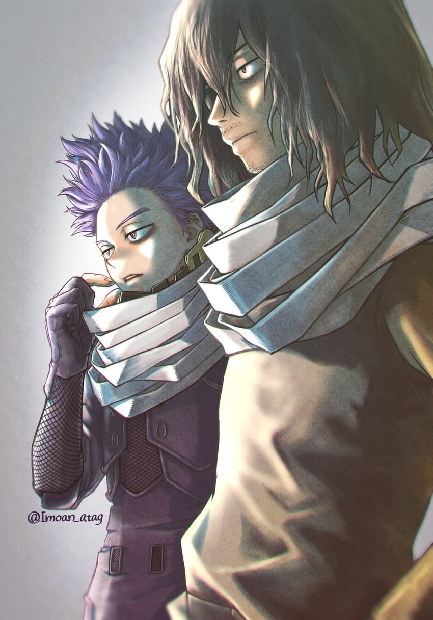 aizawa shota and shinso hitoshi (boku no hero academia) drawn by imoan_atag