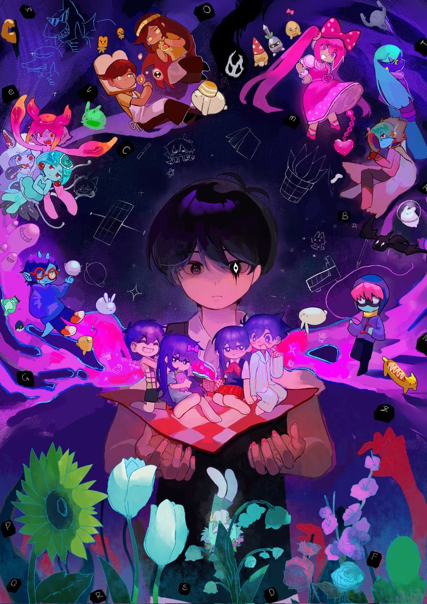 sunny, basil, aubrey, mari, kel, and 33 more (omori) drawn by coajvejdgi1508