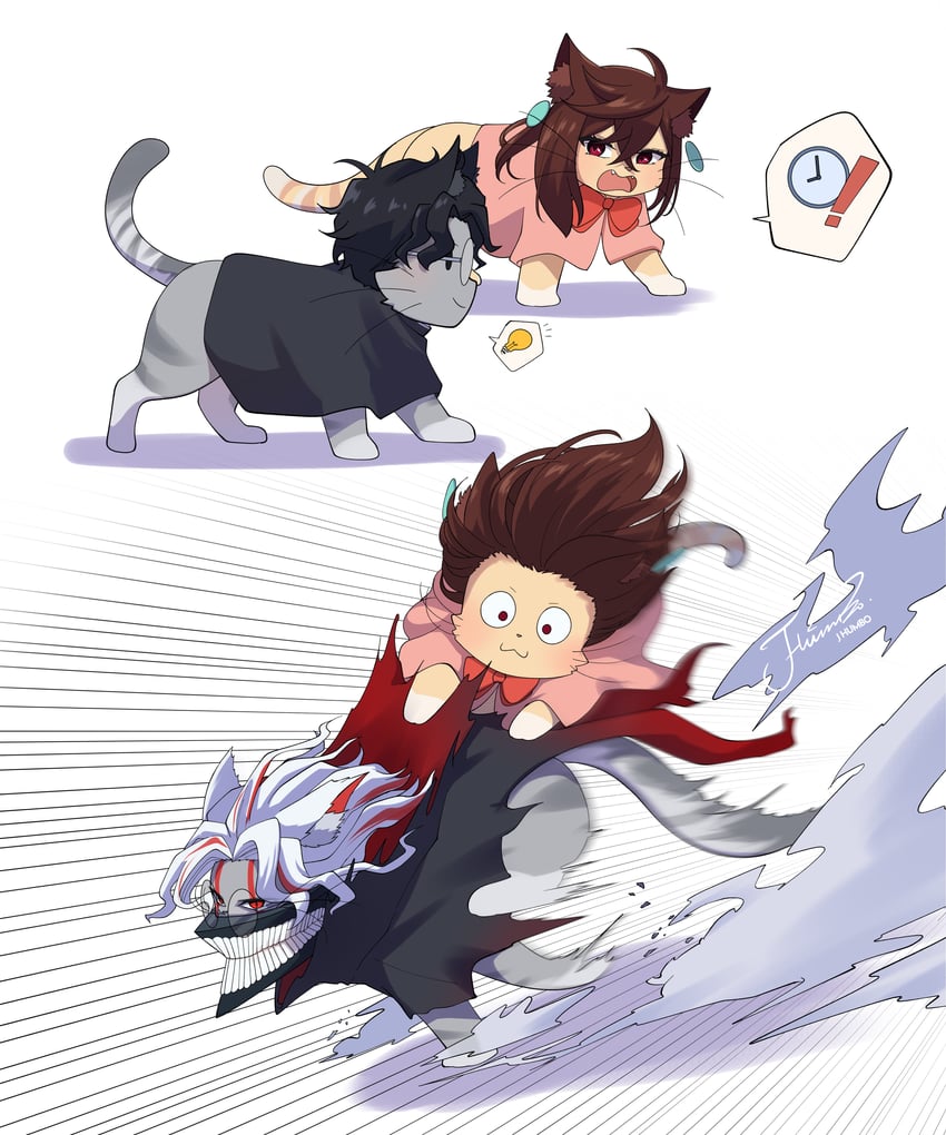 ayase momo and takakura ken (dandadan) drawn by j_humbo