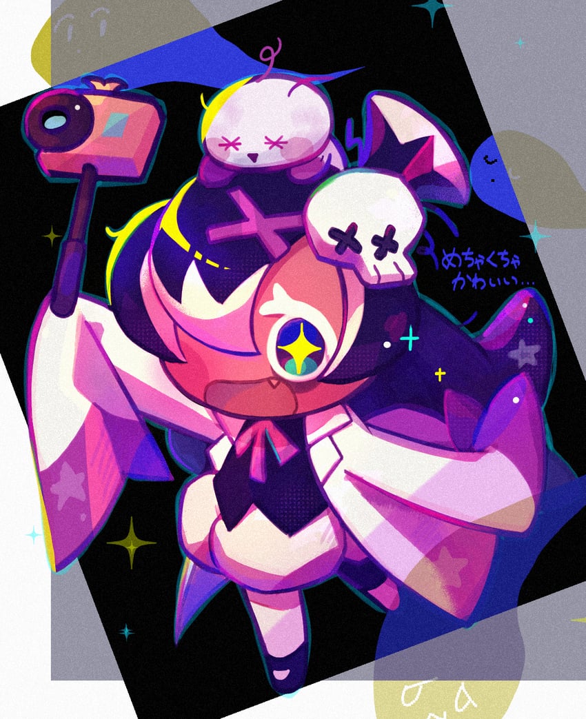 black garlic cookie and wishy stuffington (cookie run and 1 more) drawn by akibevillage
