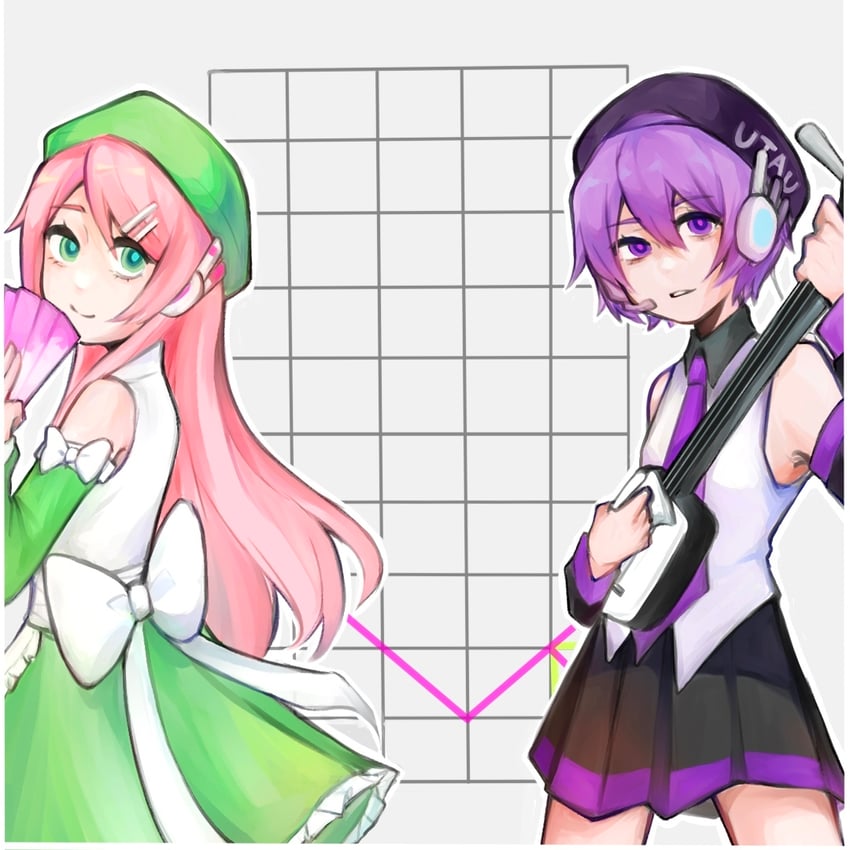 utane uta and momone momo (utau and 1 more) drawn by bitc_36