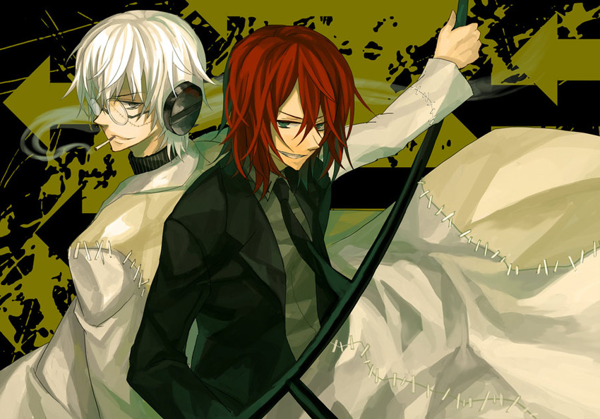 franken stein and spirit albarn (soul eater) drawn by osamu_(jagabata)