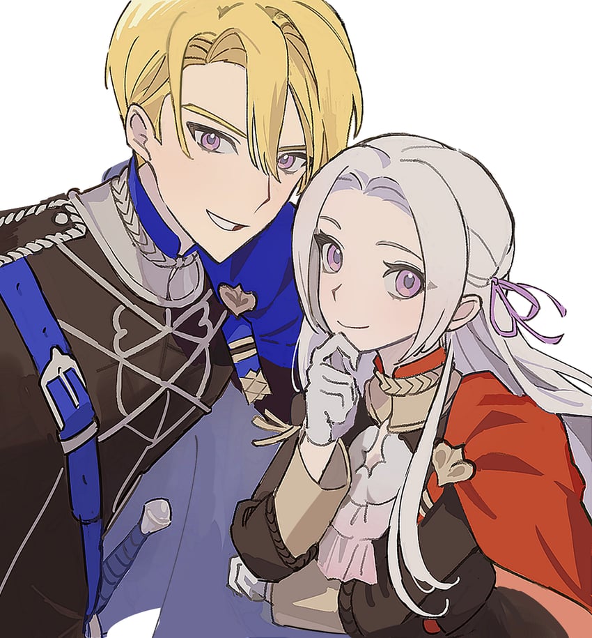 edelgard von hresvelg and dimitri alexandre blaiddyd (fire emblem and 1 more) drawn by ikaikakka