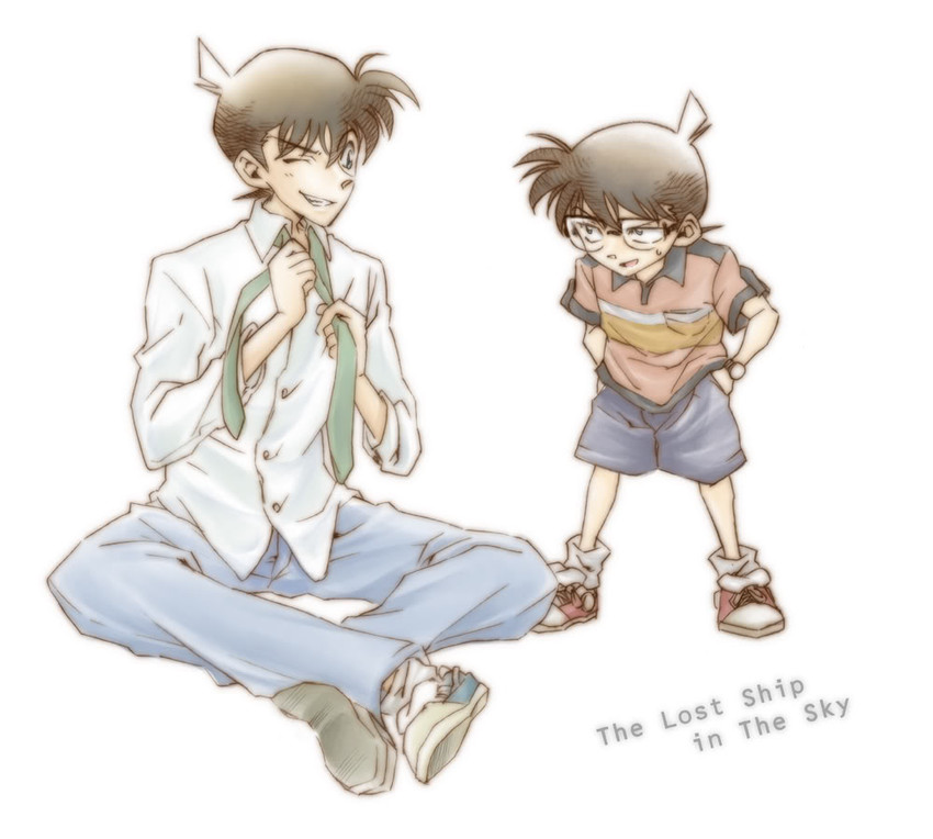 edogawa conan and kudou shin'ichi (meitantei conan) drawn by rokuro_(ryvius)