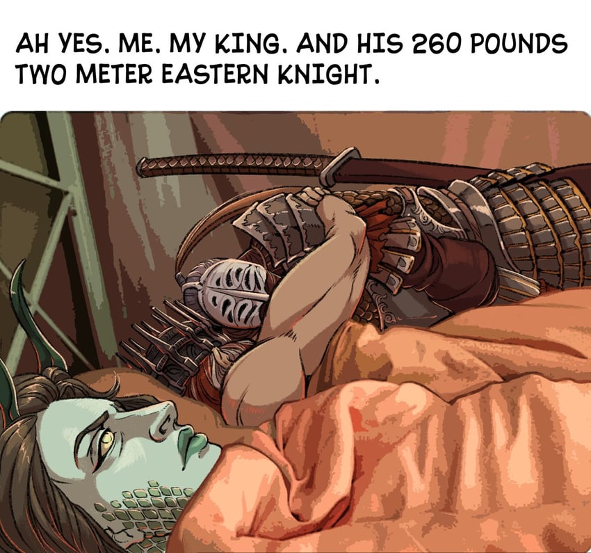 sir alonne, mytha the baneful queen, and old iron king (dark souls and 1 more) drawn by kardalak