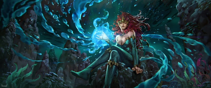 mera (dc comics and 1 more) drawn by kael_ngu