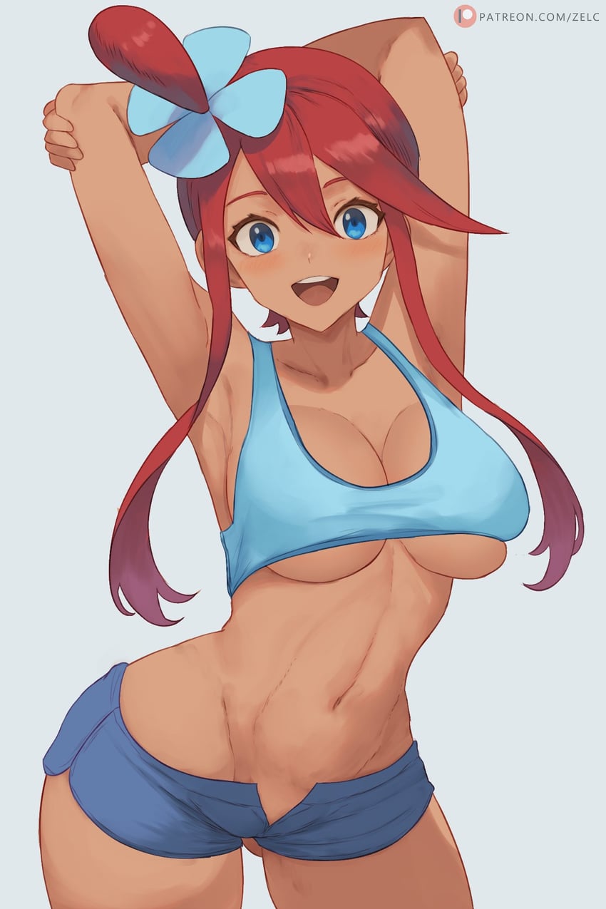 skyla (pokemon and 1 more) drawn by zelc-face
